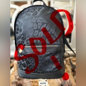 Michael Kors Black Leopard Print Backpack (Willing to negotiate) 😁